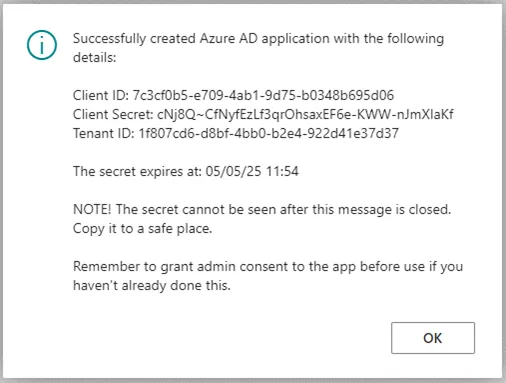 Microsoft Entra ID application details