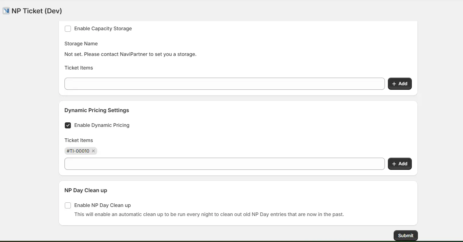 Dynamic Pricing Settings